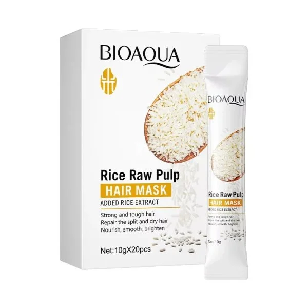 BIOAQUA Rice Hair Repair Mask 20 x 10g Sachets – Smooth, Soft & Frizz Control Hair Care BIOAQUA Rice Hair Repair Mask