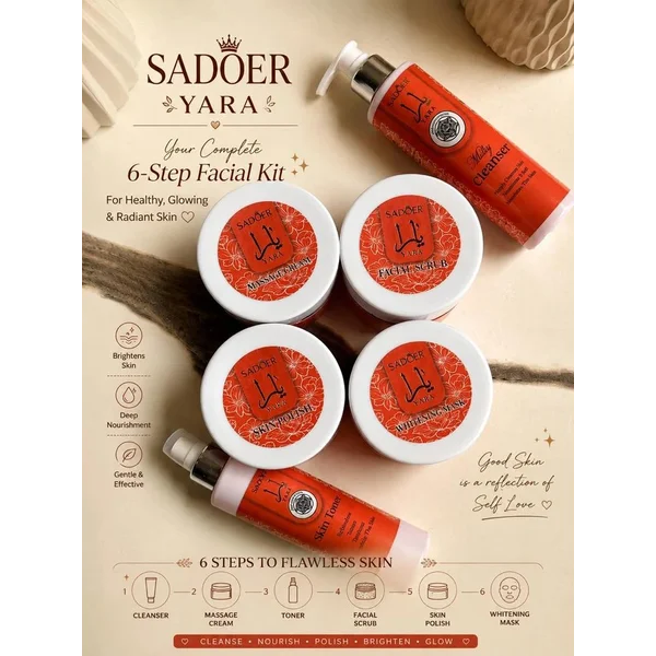Sadoer Yara 6 Steps High Quality Facial Kit Sadoer Yara 6 Steps