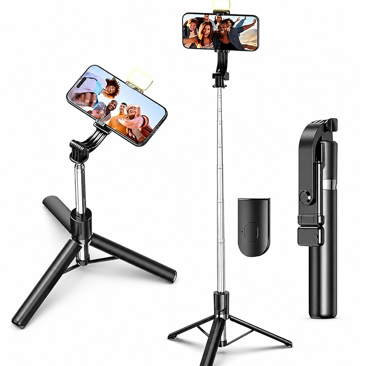 R1S-L Bluetooth Selfie Stick Tripod – Long Aluminum Stand for Mobile Vlogging, Live Streaming & Video Shooting R1S-L Bluetooth Selfie Stick Tripod