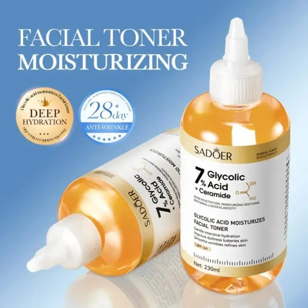 Sadoer 7% Glycolic Acid + Ceramide Facial Toner – 230ml Sadoer 7% Glycolic Acid