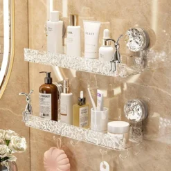 Home Page Crystal Suction Wall-Mounted Storage Shelf price in pakistan Crystal Suction Wall-Mounted Storage Shelf