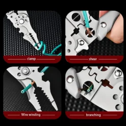 10-in-1 Professional Electrician Wire Stripper Pliers Heavy Duty Cable Cutting Crimping Tool Stainless Steel with Non-Slip Grip 10-in-1 Professional Electrician Wire Stripper Pliers Heavy Duty Cable Cutting Crimping Tool Stainless Steel with Non-Slip Grip - Image 4