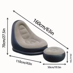 2Pcs Inflatable Folding Chair Sofa, Outdoor Sofa Bed with Footrest, Portable Folding Air Mattress 2Pcs Inflatable Folding Chair Sofa, Outdoor Sofa Bed with Footrest, Portable Folding Air Mattress - Image 3
