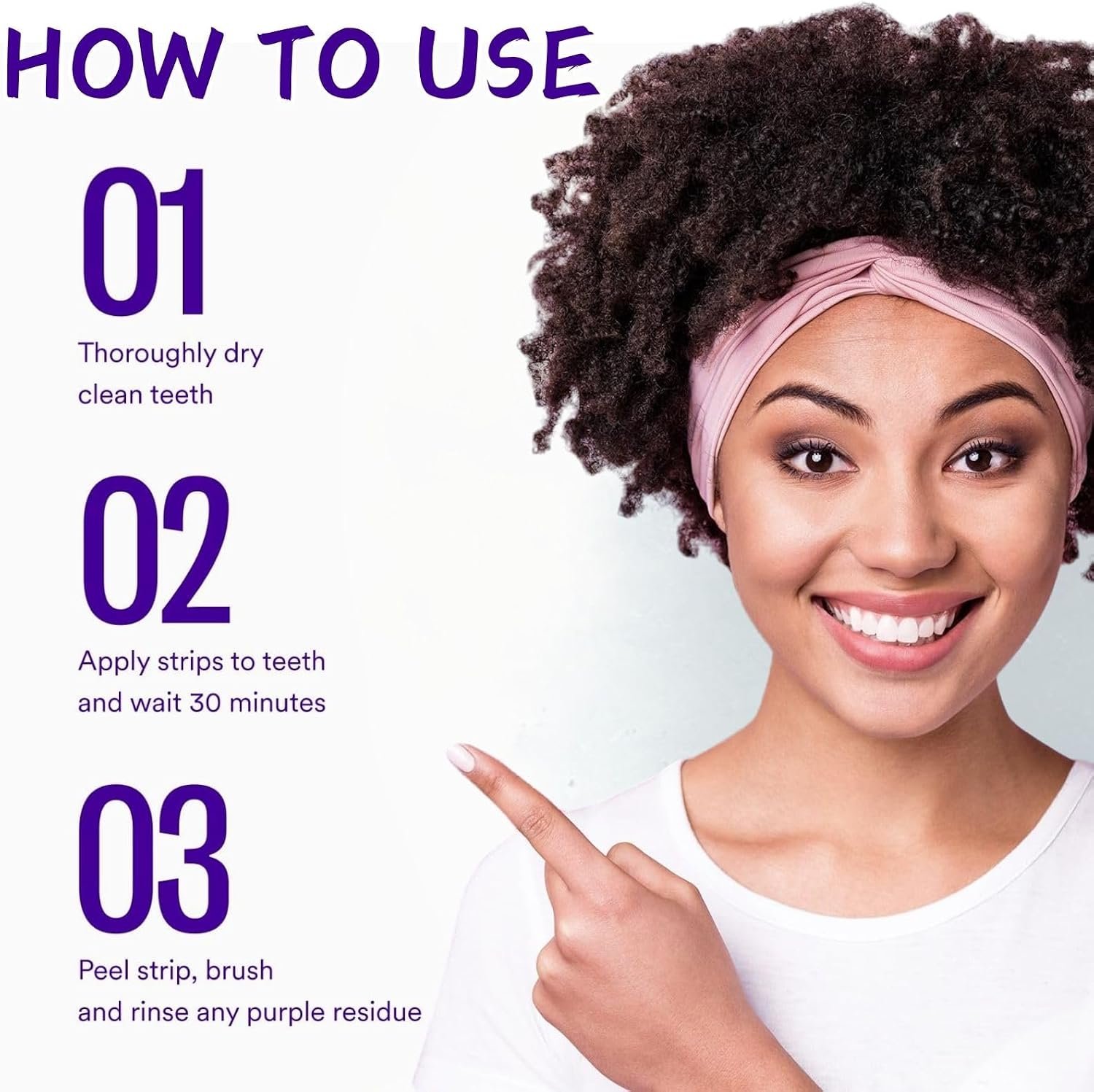 Purple Whitening Strips for Teeth, Whitening Strips to Remove Yellow Stains and Whiten Teeth Purple Whitening Strips for Teeth, Whitening Strips to Remove Yellow Stains and Whiten Teeth - Image 2