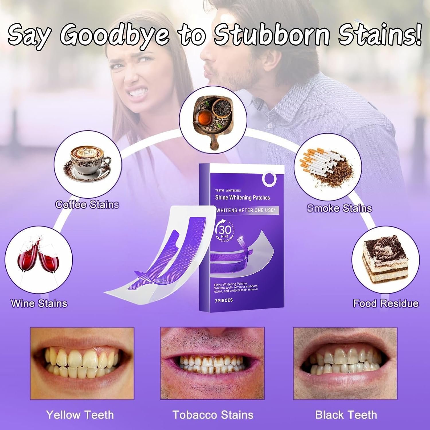 Purple Whitening Strips for Teeth, Whitening Strips to Remove Yellow Stains and Whiten Teeth Purple Whitening Strips for Teeth, Whitening Strips to Remove Yellow Stains and Whiten Teeth - Image 3