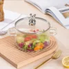 Bear Glass Cooking Pot, Large Capacity High Borosilicate Glass Clear Cooking Pot, Heat Resistant Sauce Pan Bear Glass Cooking Pot, Large Capacity High Borosilicate Glass Clear Cooking Pot, Heat Resistant Sauce Pan