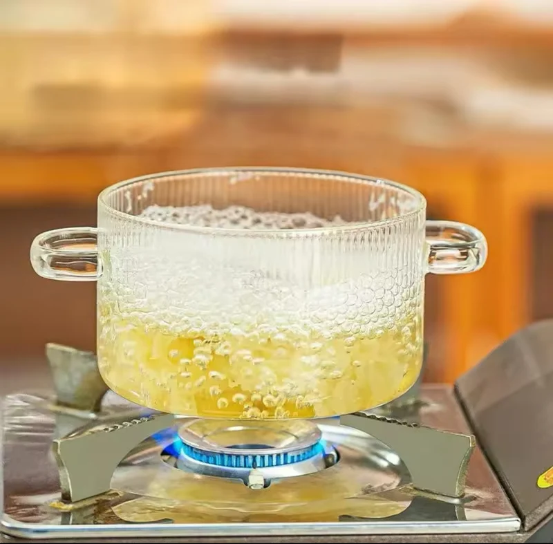 Bear Glass Cooking Pot, Large Capacity High Borosilicate Glass Clear Cooking Pot, Heat Resistant Sauce Pan Bear Glass Cooking Pot, Large Capacity High Borosilicate Glass Clear Cooking Pot, Heat Resistant Sauce Pan - Image 4