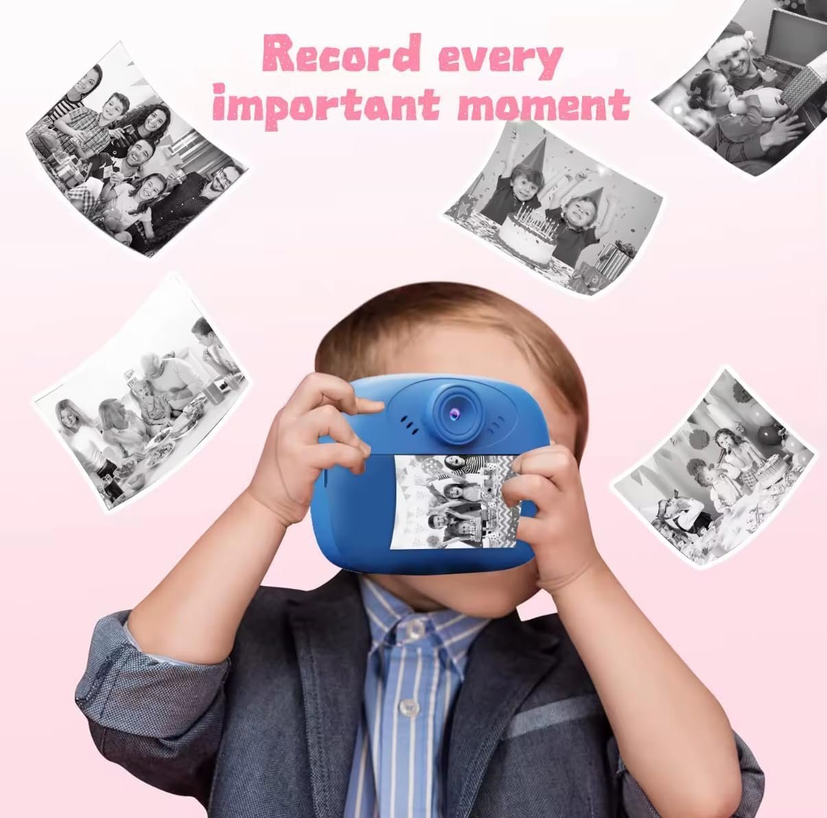 Instant Print Camera for Kids with 1080P HD Video, 48MP Dual Selfie Lens, Bluetooth & App Control, Digital Photo Printer for Boys & Girls, with Games Instant Print Camera for Kids with 1080P HD Video, 48MP Dual Selfie Lens, Bluetooth & App Control, Digital Photo Printer for Boys & Girls, with Games - Image 2