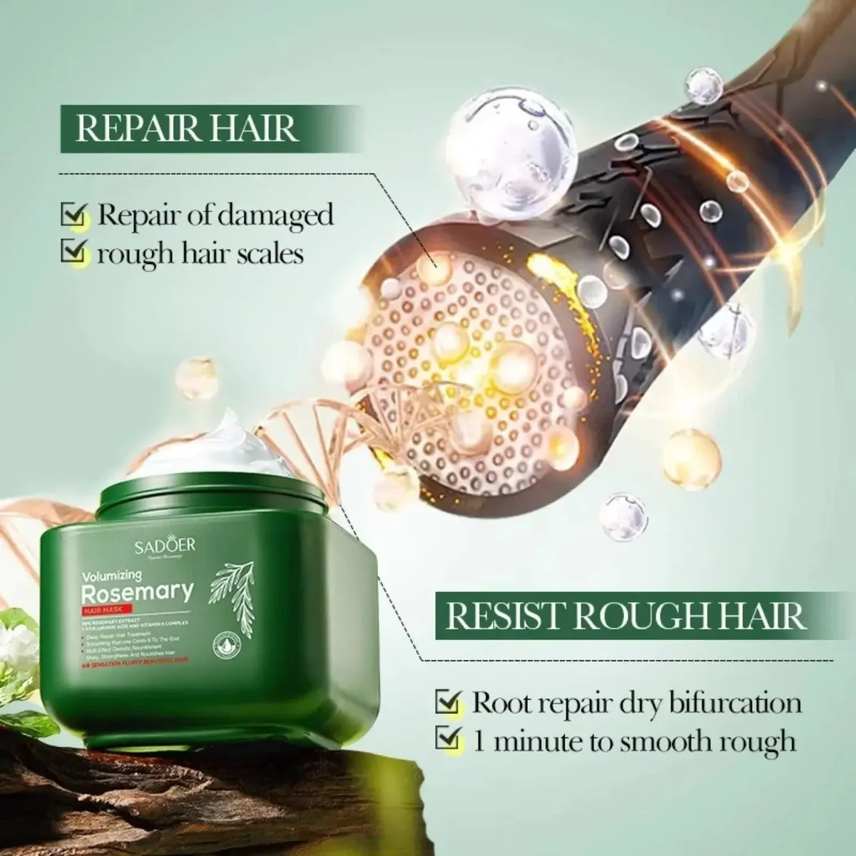 SADOER Volumizing Rosemary Hair Mask 500ml SADOER Volumizing Rosemary Hair Mask 500ml - Image 2