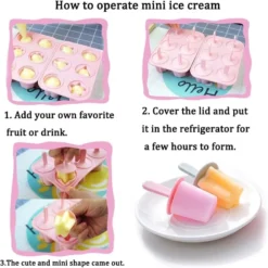 Alternative view of Silicone 6 Hole Popsicle Ice Cream Mold – Reusable DIY Ice Lolly Maker with Sticks, Homemade Ice Pop & Jelly Mold