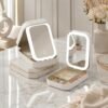 Portable LED Makeup Mirror with Touch Control & Protective Travel Case – Rechargeable Vanity Mirror Portable LED Makeup Mirror with Touch Control & Protective Travel Case – Rechargeable Vanity Mirror
