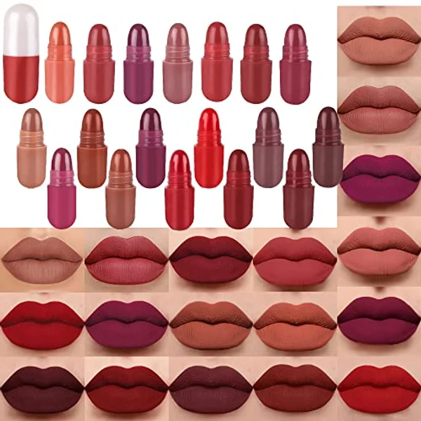 Capsule Lipstick Set – Silky Smooth Matte Finish Mini18 Multicolor Lipstick Capsule Lipstick
