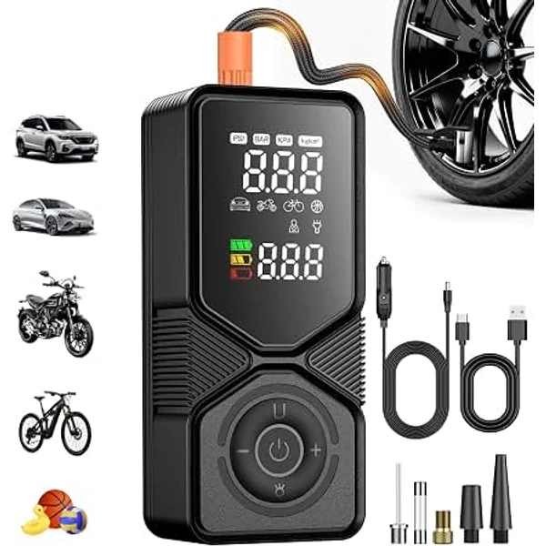 Mini Portable Rechargeable Car Air Compressor Pump Aluminum Digital Tire Inflator for Car Mini Portable Rechargeable Car Air Compressor Pump