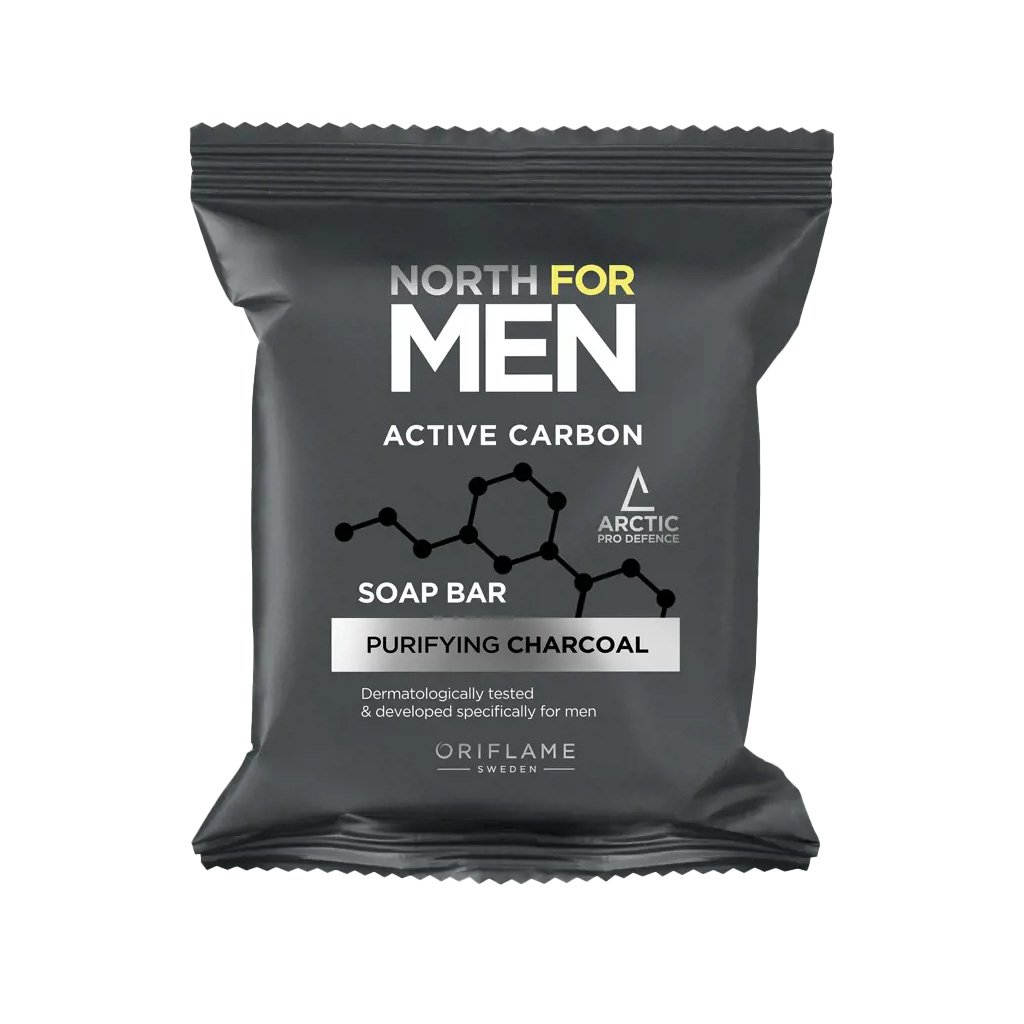 Oriflame North For Men Active Carbon Soap Bar 100g Pack of 3 PCs Oriflame North For Men Active Carbon Soap Bar 100g Pack of 3 PCs