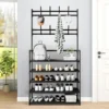 Attachable Coat Hanger with Shoe Rack