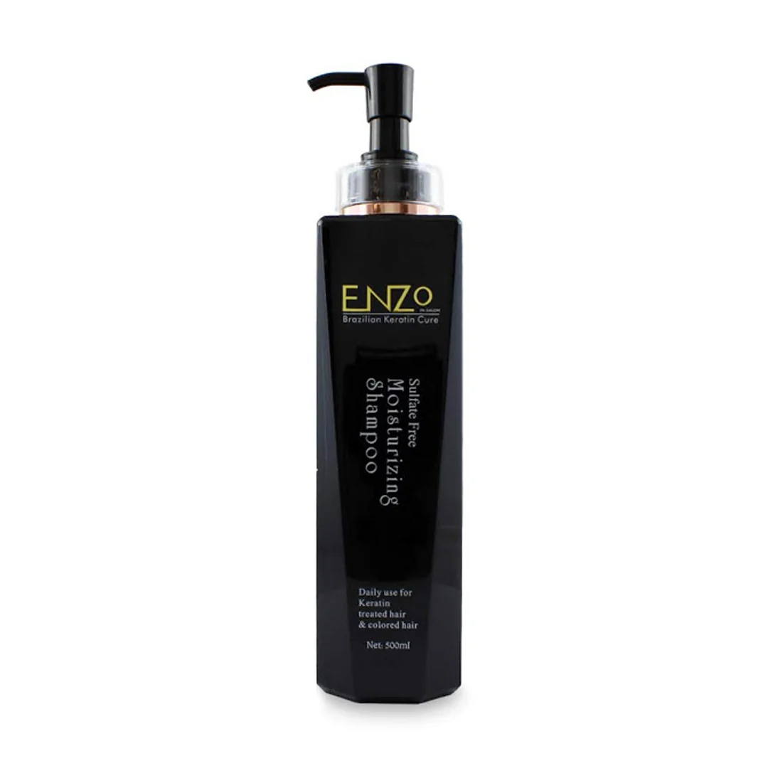 Enzo Professional Sulfate-Free Shampoo 800ml – Gentle Hair Cleansing Shampoo for Smooth, Soft & Manageable Hair Revitalize your hair with our Enzo Hair Moisturising Shampoo! Specially formulated to nourish and hydrate your locks, this shampoo is designed to give your hair the care it deserves. Infused with potent moisturizing agents, it replenishes moisture to dry and damaged hair, leaving it soft, smooth, and manageable. Key Features: Moisturizing Formula: Our shampoo is enriched with hydrating ingredients that penetrate deep into the hair shaft, providing intense hydration and restoring vitality to your hair. Gentle Cleansing: Formulated with a balanced pH level, it effectively cleanses the scalp and hair without stripping away natural oils, making it suitable for daily use. Healthy Hair: Say goodbye to dry, dull hair! Our shampoo promotes healthier-looking hair by nourishing and strengthening each strand from root to tip. Generous Size: With an ample 800ml size, you'll enjoy long-lasting moisture and a luxurious cleansing experience with every use.