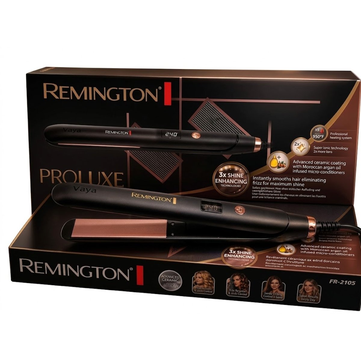 Remington ProLuxe Ceramic Hair Straightener FR-2105 – Infused Flat Iron Remington ProLuxe Ceramic Hair Straightener FR-2105
